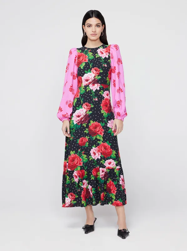 Samara Rose Mixed Print Midi Dress sold by KITRI Studio