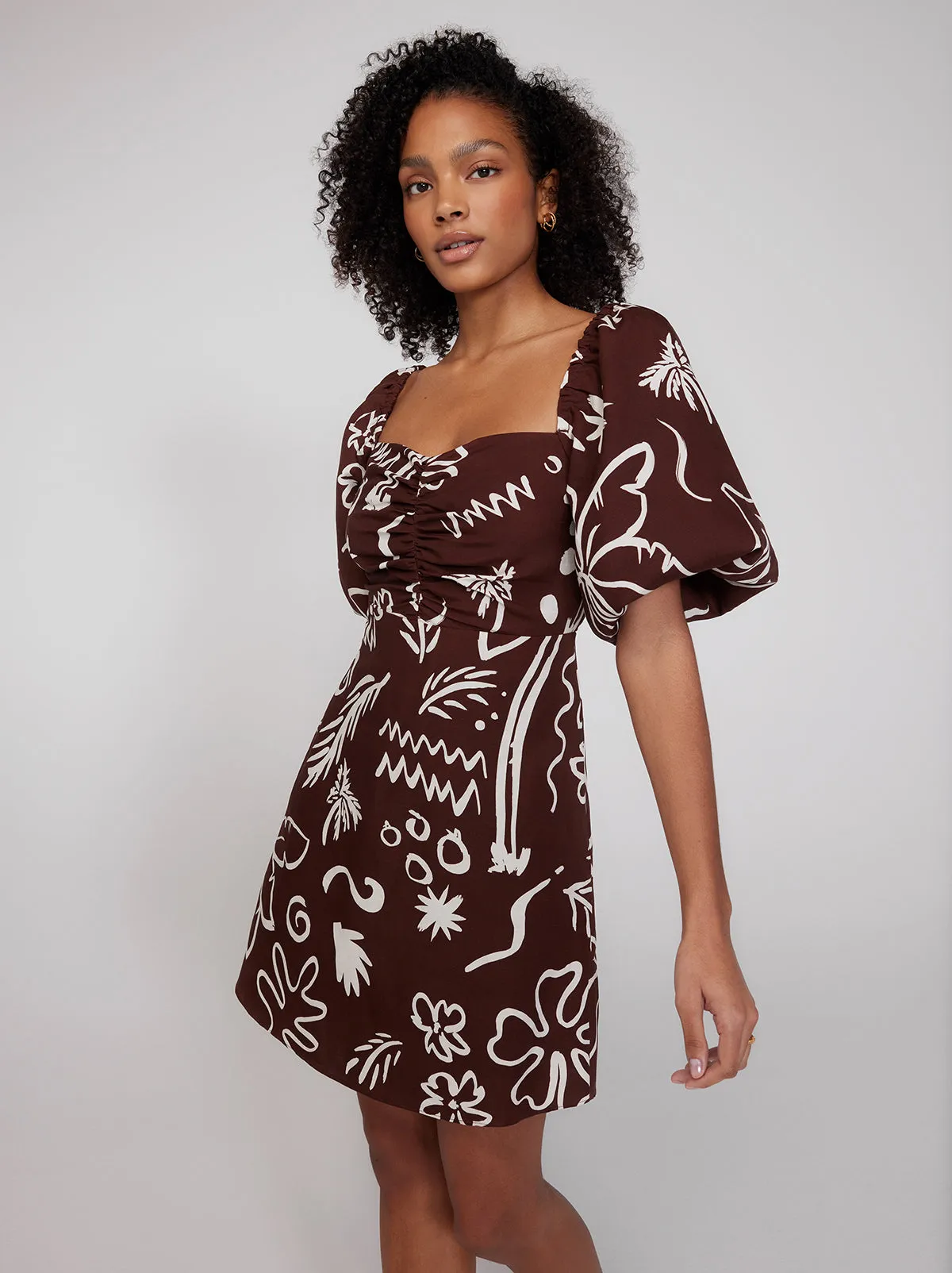 Zosia Coco Palm Print Mini Dress sold by KITRI Studio product image thumbnail 3