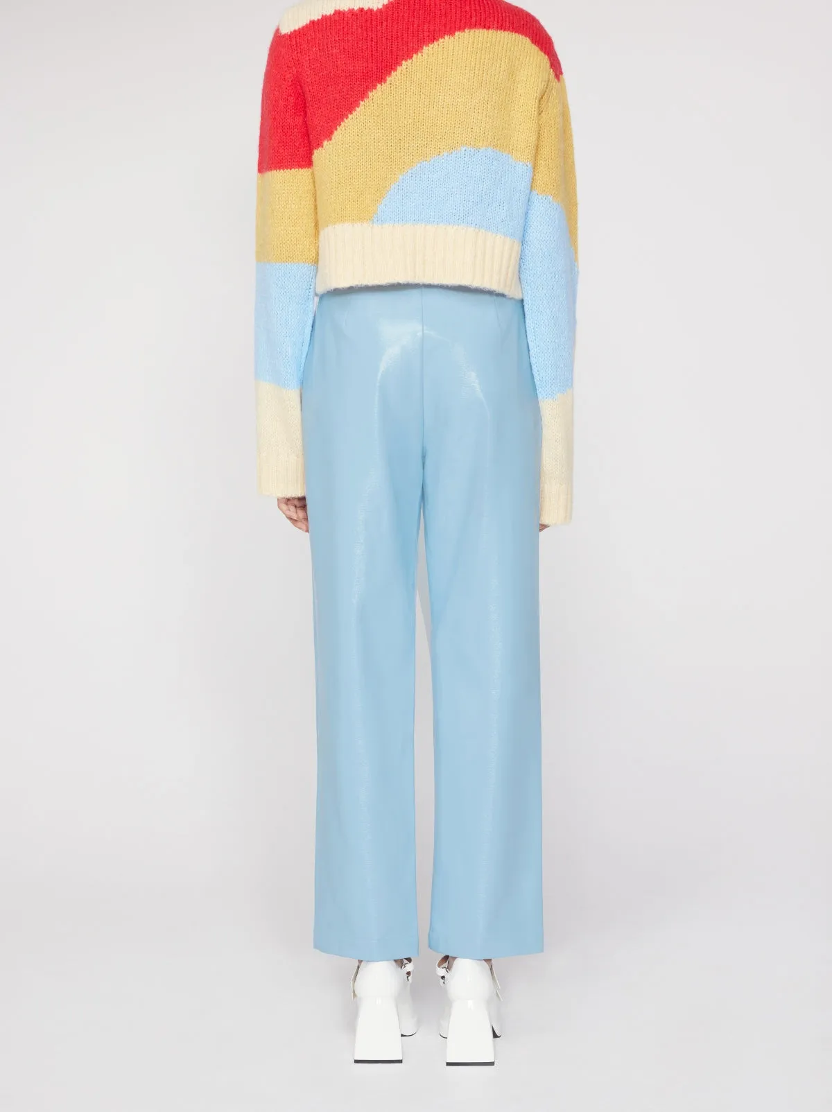 Janice Cornflower Blue Vinyl Trousers sold by KITRI Studio product image thumbnail 2