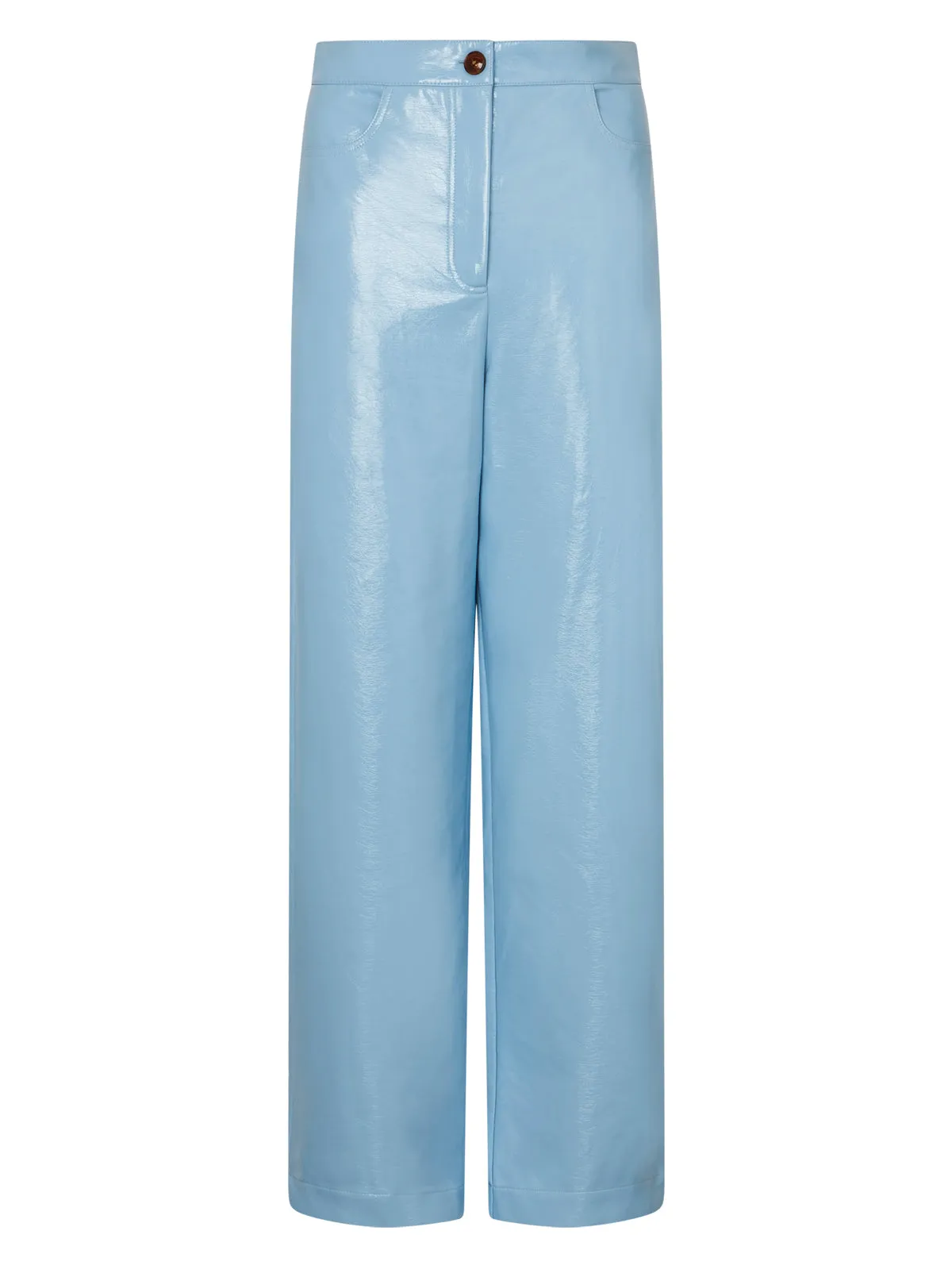 Janice Cornflower Blue Vinyl Trousers sold by KITRI Studio product image thumbnail 4