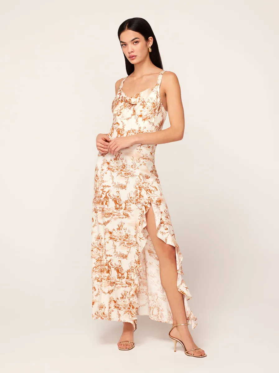 Twist ribbon Toile de Jouy dress – Riu