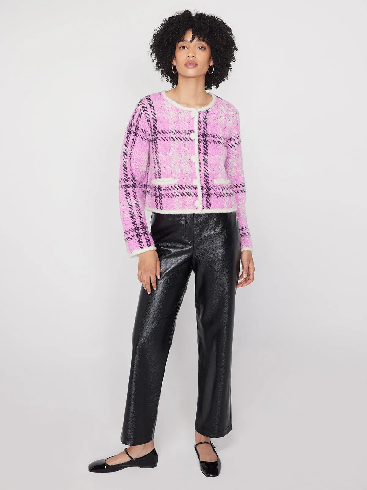 Janice Black Vinyl Trousers sold by KITRI Studio