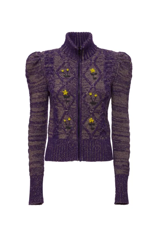 Emma wool zip-up sweater sold by Cormio