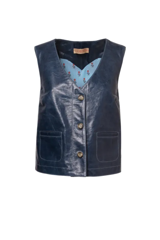 Tandi Leather Gilet sold by Cormio