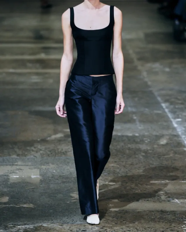The Soirée Trouser in Silk sold by All is a Gentle Spring