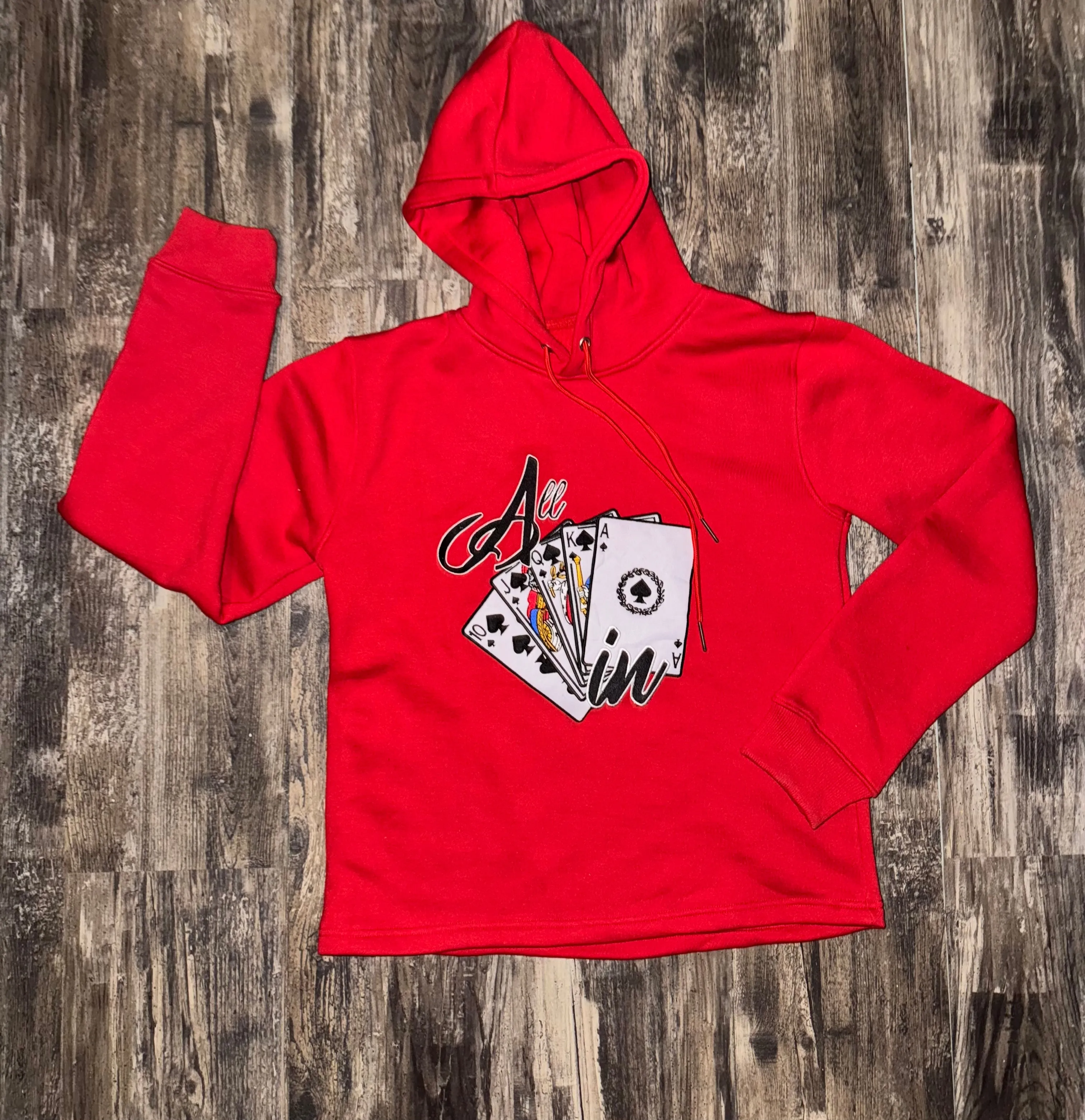 Red Hoodie sold by All In Apparel