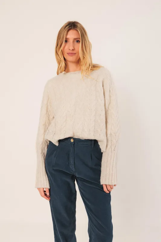 [CL] CABLE-KNIT CROP SWEATER sold by Indi & Cold