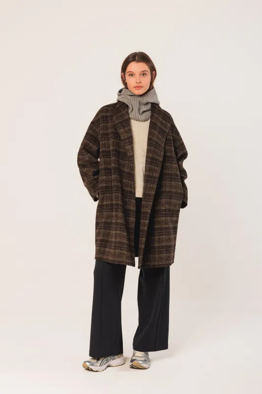 [CL] ASYMMETRIC PLAID COAT sold by Indi & Cold
