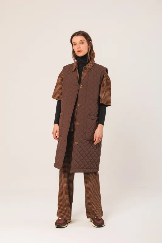 [CL] QUILTED CHECKERED VEST sold by Indi & Cold