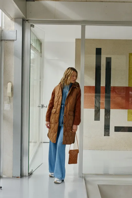 [CL] COMBINATION QUILTED COAT sold by Indi & Cold