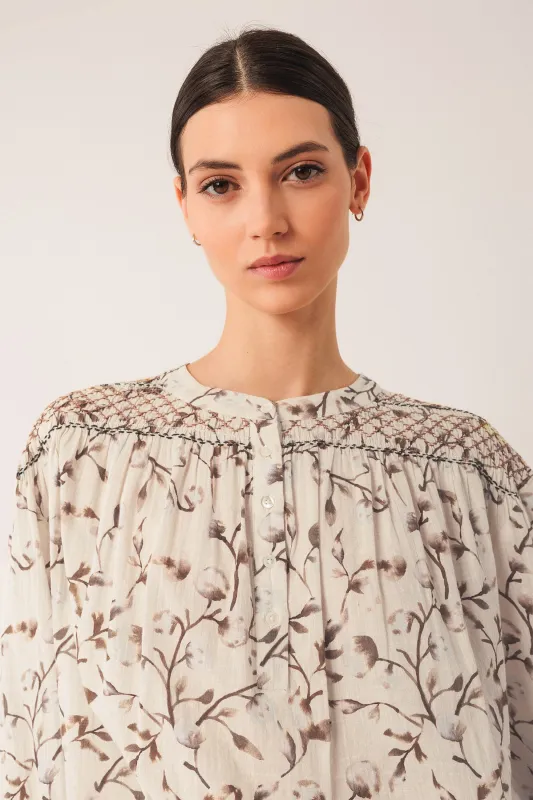 [CL] SMOCK-DETAIL BLOUSE sold by Indi & Cold