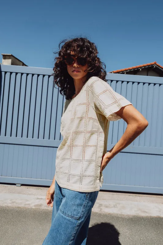 [CL] EMBROIDERED COTTON BLOUSE sold by Indi & Cold