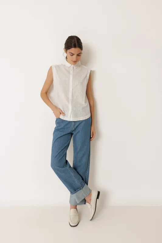 CAMISETA COMBINADA BORDADA sold by Indi & Cold