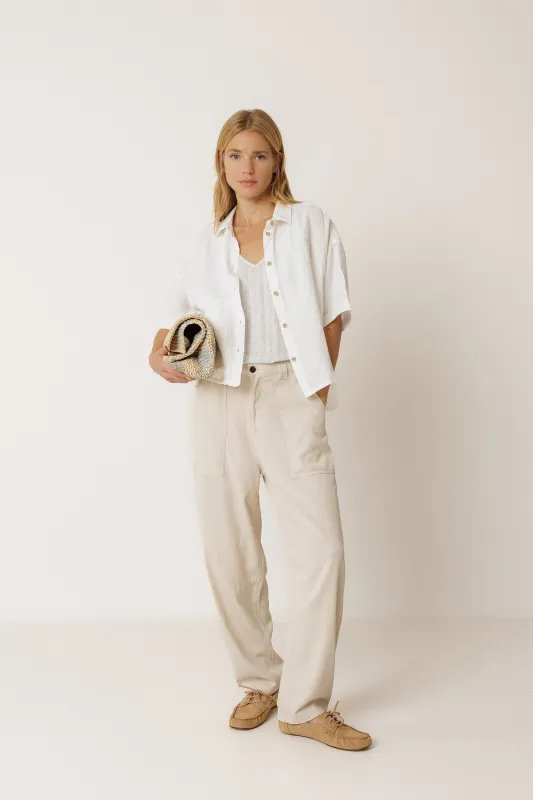 CAMISA CROP LINO sold by Indi & Cold