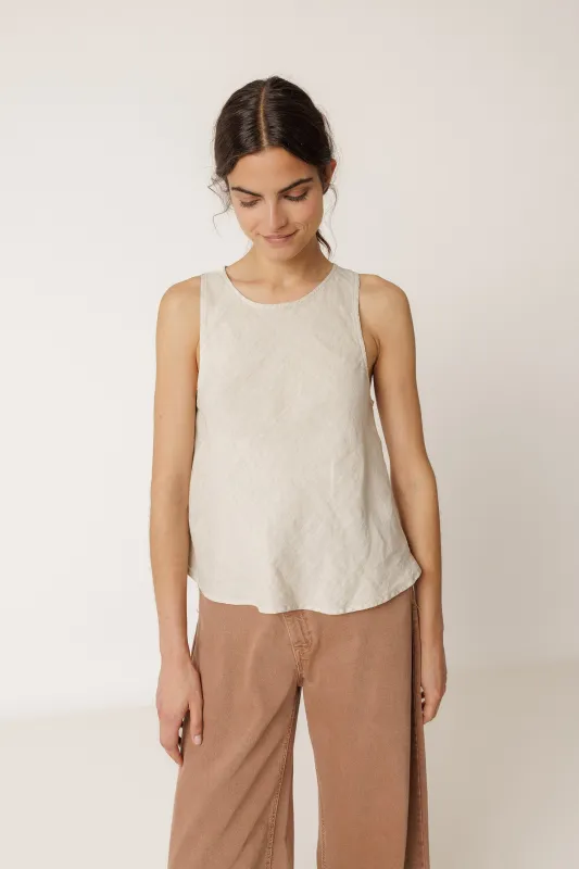 [CL] SHORT LINEN TOP made by Indi & Cold