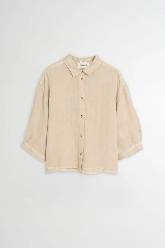 [CL] LINEN BOX-CUT SHIRT made by Indi & Cold