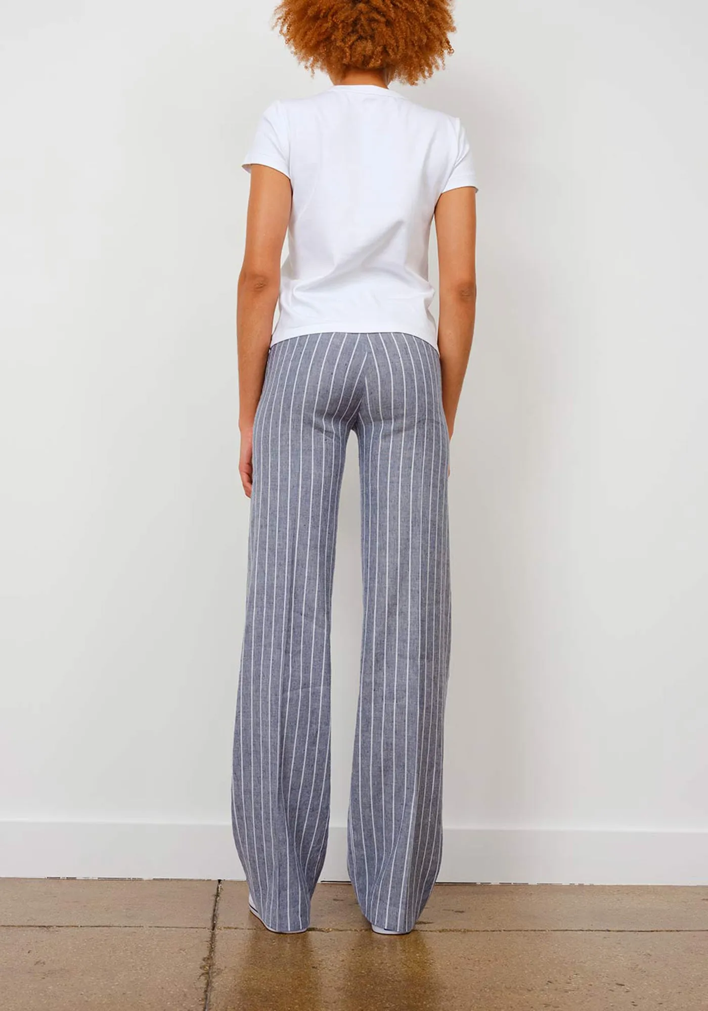 FLAVIA Linen Stripes Glimmer Indigo sold by Avenue Montaigne product image thumbnail 3