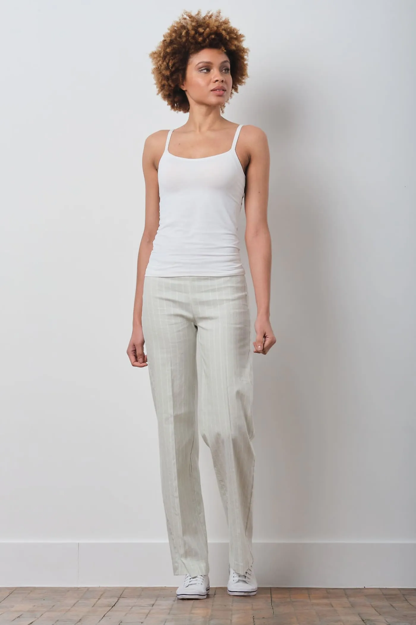 FLAVIA Linen Stripes Mint sold by Avenue Montaigne