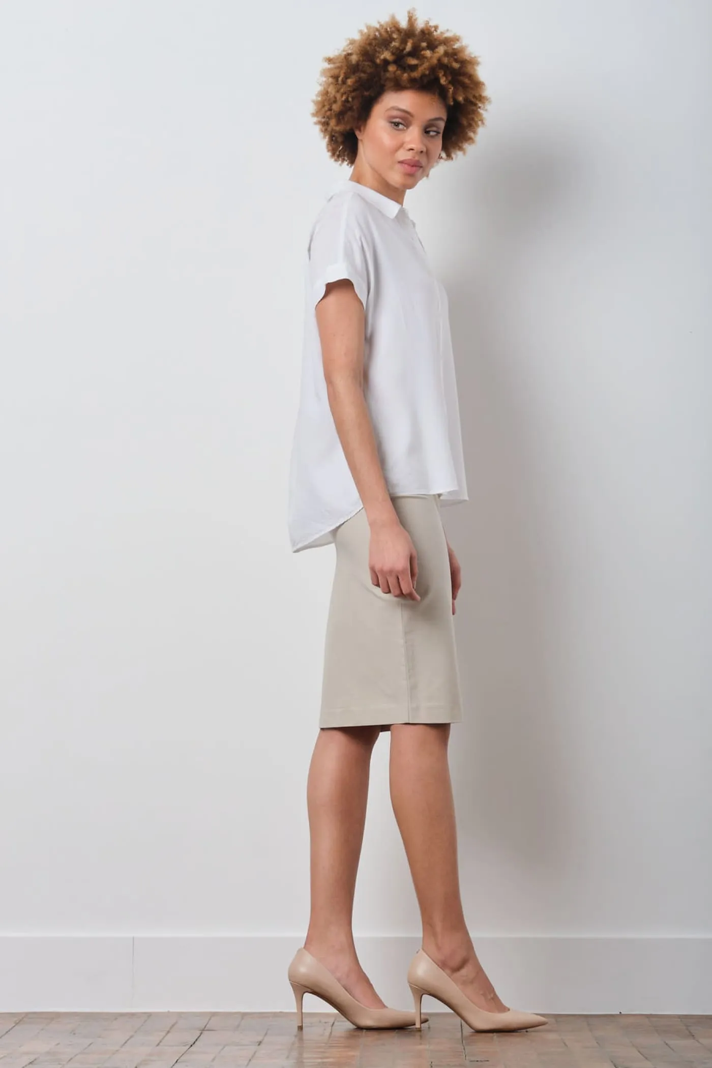PULL ON SKIRT 2-Way Stretch Beige sold by Avenue Montaigne product image thumbnail 2