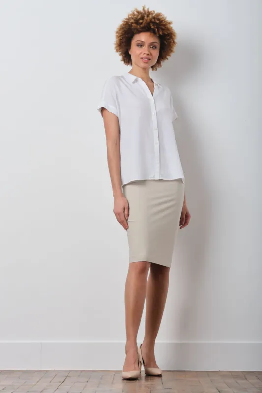 PULL ON SKIRT 2-Way Stretch Beige sold by Avenue Montaigne