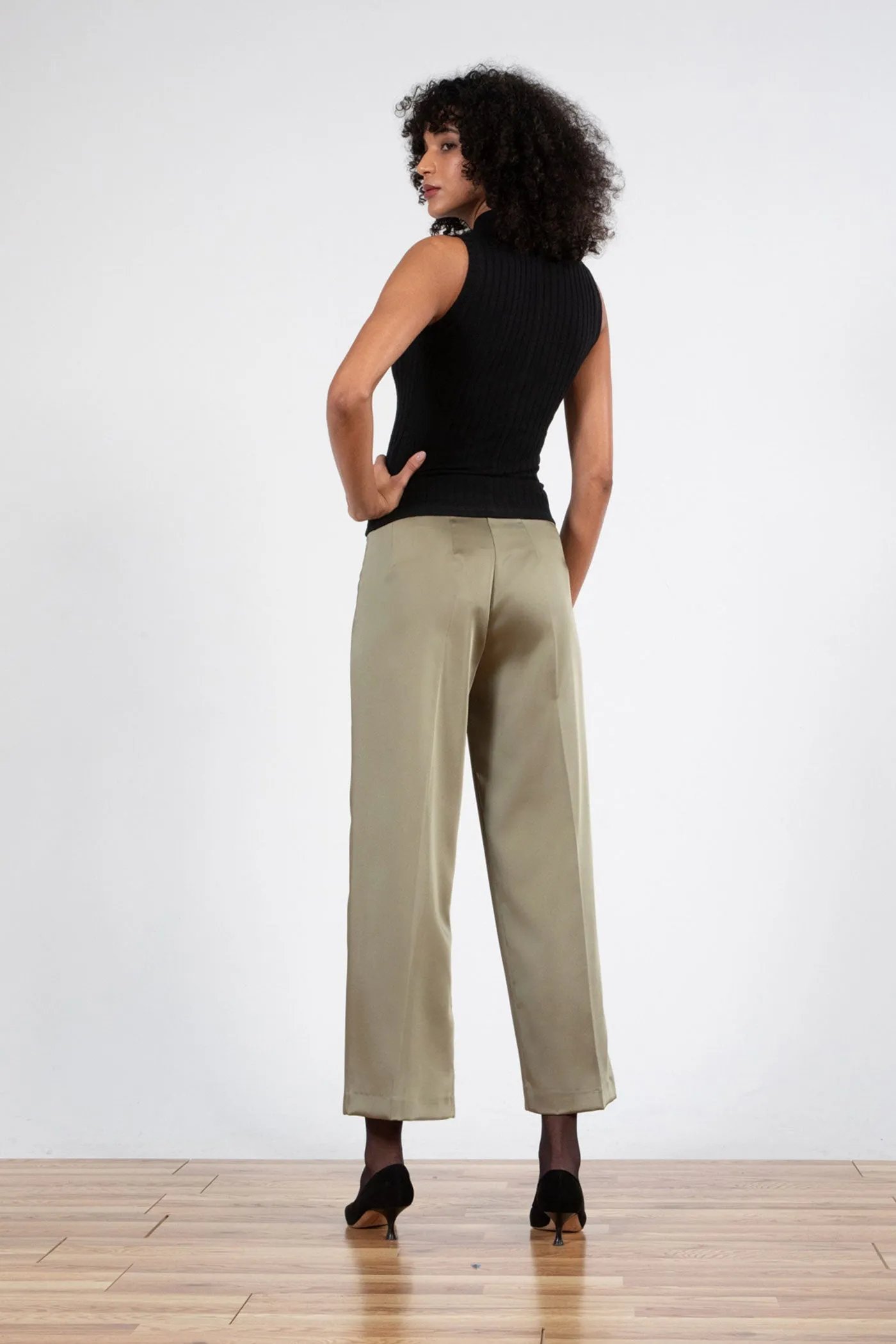 ALEX Satin Olive Green sold by Avenue Montaigne product image thumbnail 3