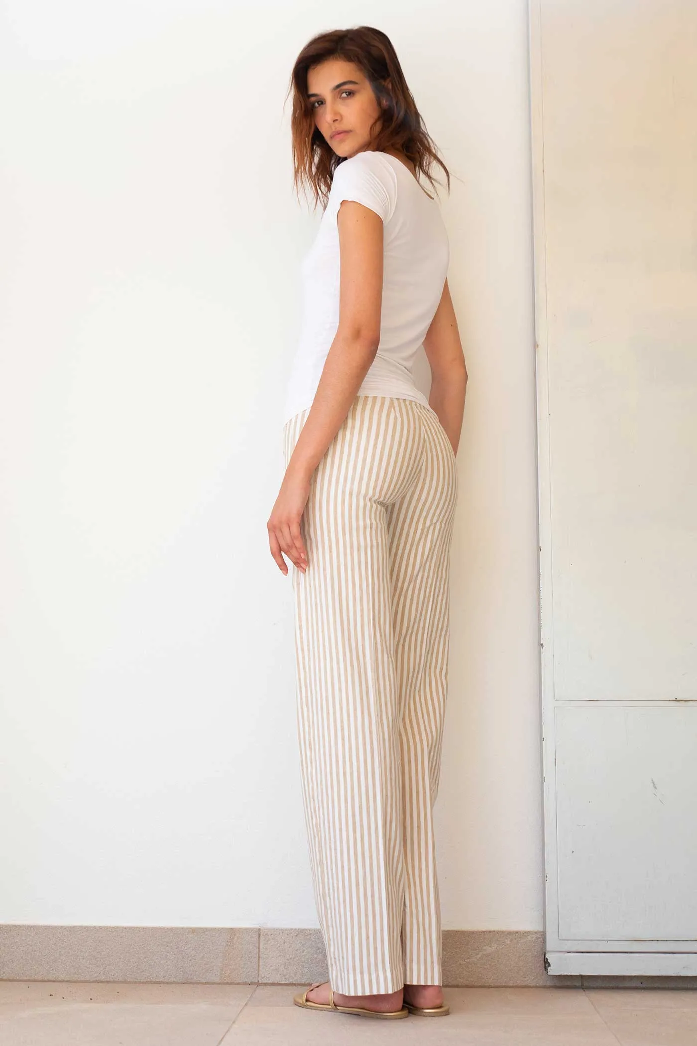 FLAVIA Linen Stripes Bengal Beige sold by Avenue Montaigne product image thumbnail 3