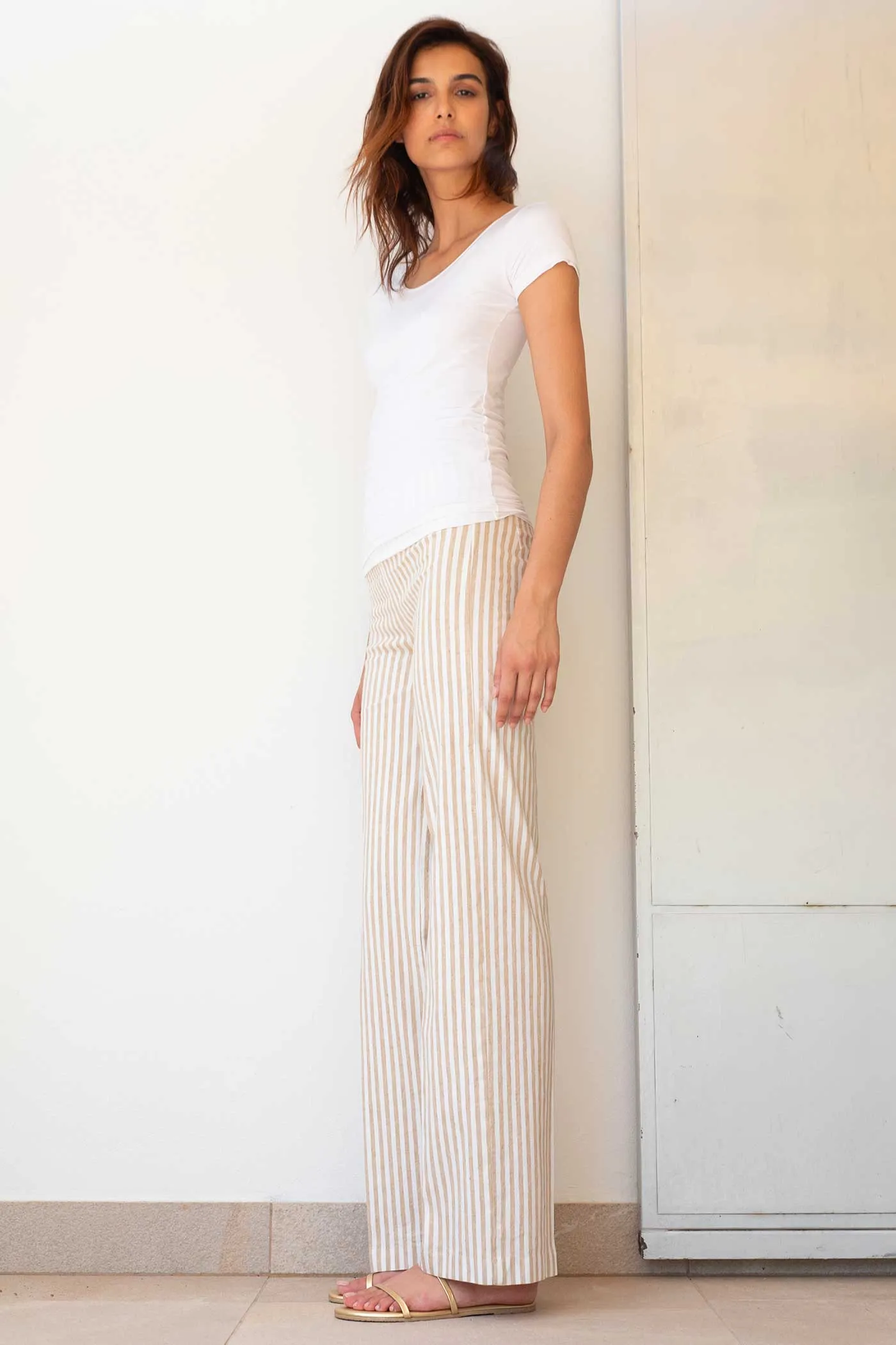 FLAVIA Linen Stripes Bengal Beige sold by Avenue Montaigne product image thumbnail 2