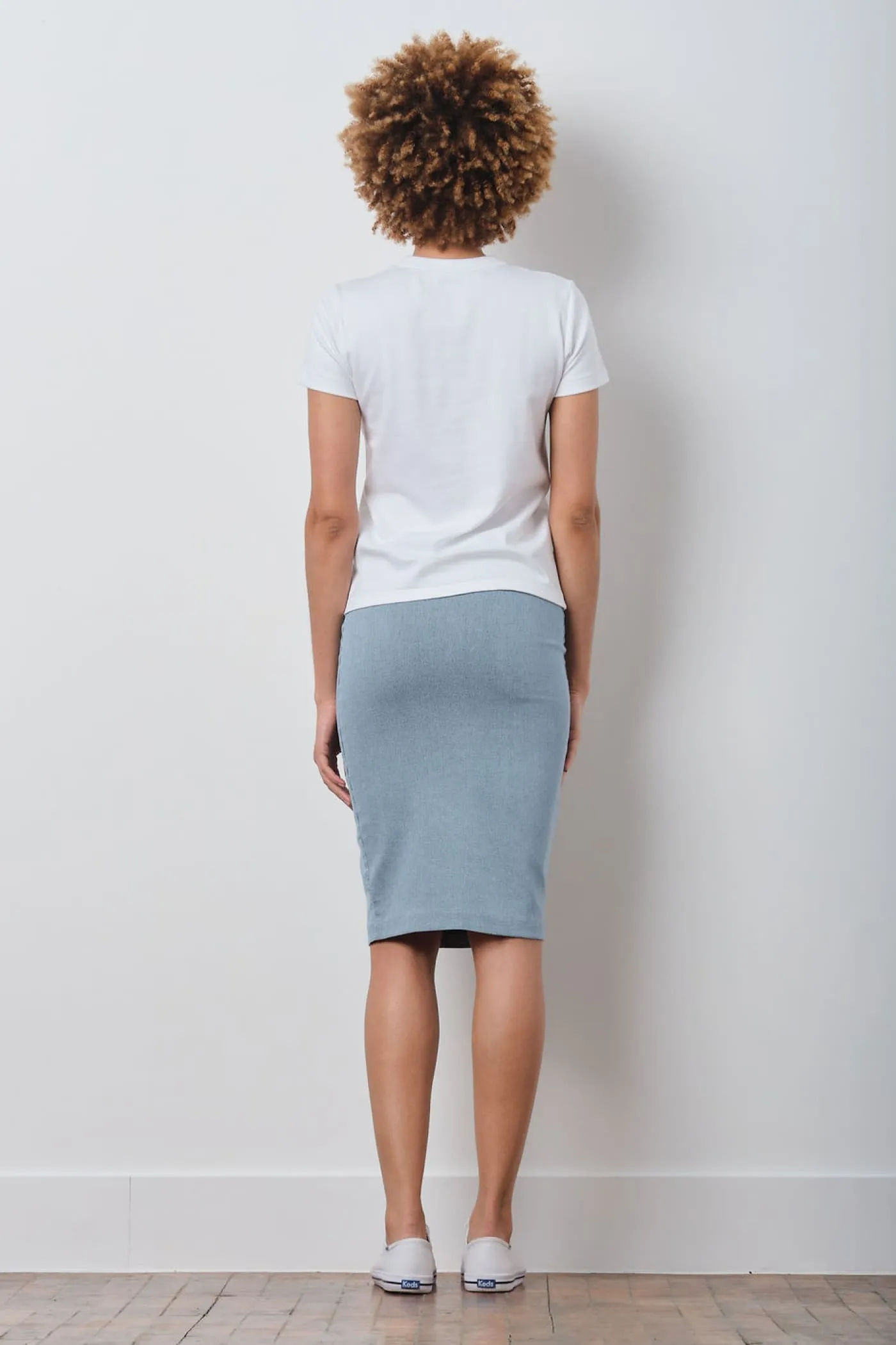 PULL ON SKIRT Stripped Denim Reghem sold by Avenue Montaigne product image thumbnail 2