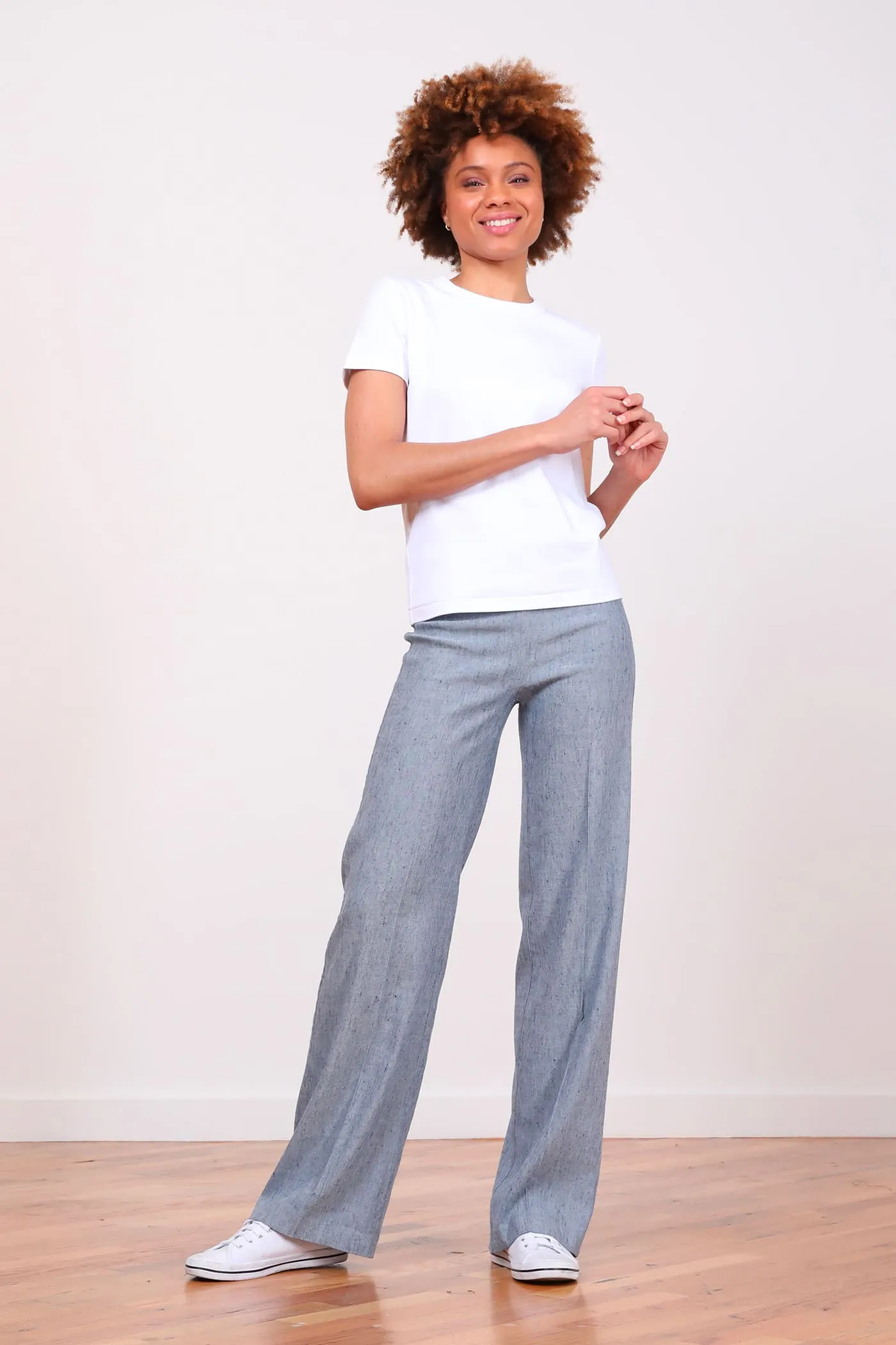 FLAVIA Linen Denim sold by Avenue Montaigne