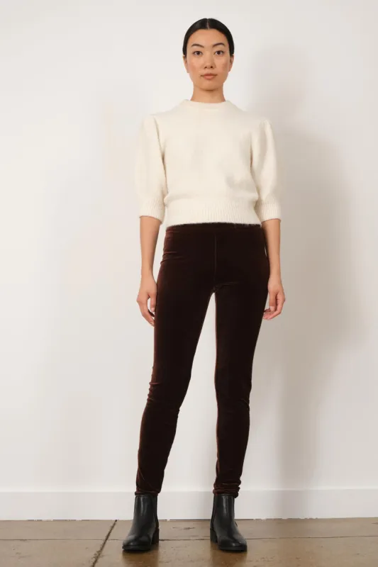 PULL ON SKINNY Velvet Brown sold by Avenue Montaigne
