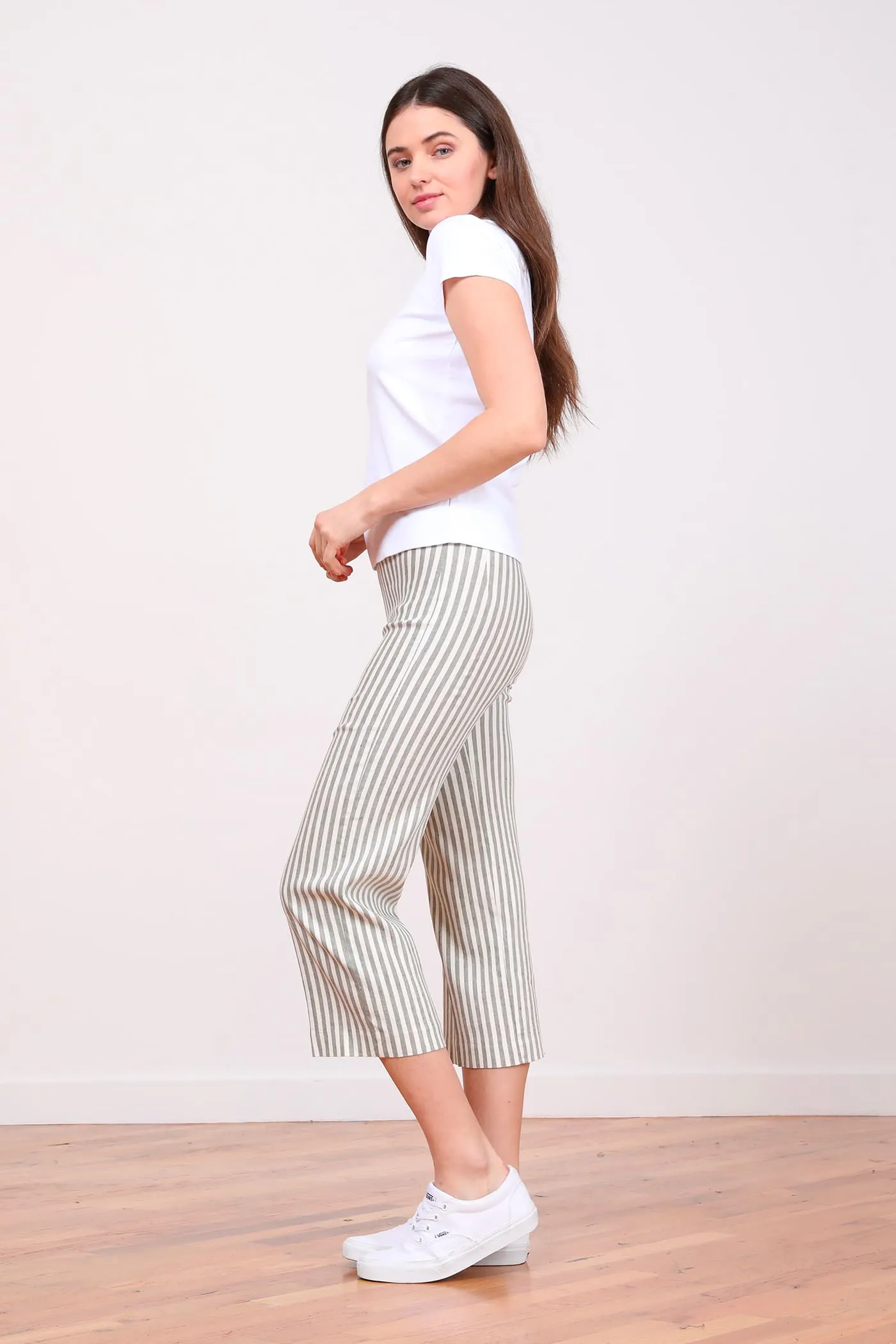 ALEX Linen Stripes Bengal Olive sold by Avenue Montaigne product image thumbnail 2