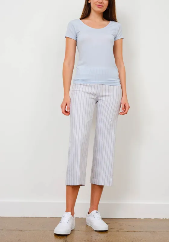 ALEX Linen Stripes Grey and Blue sold by Avenue Montaigne