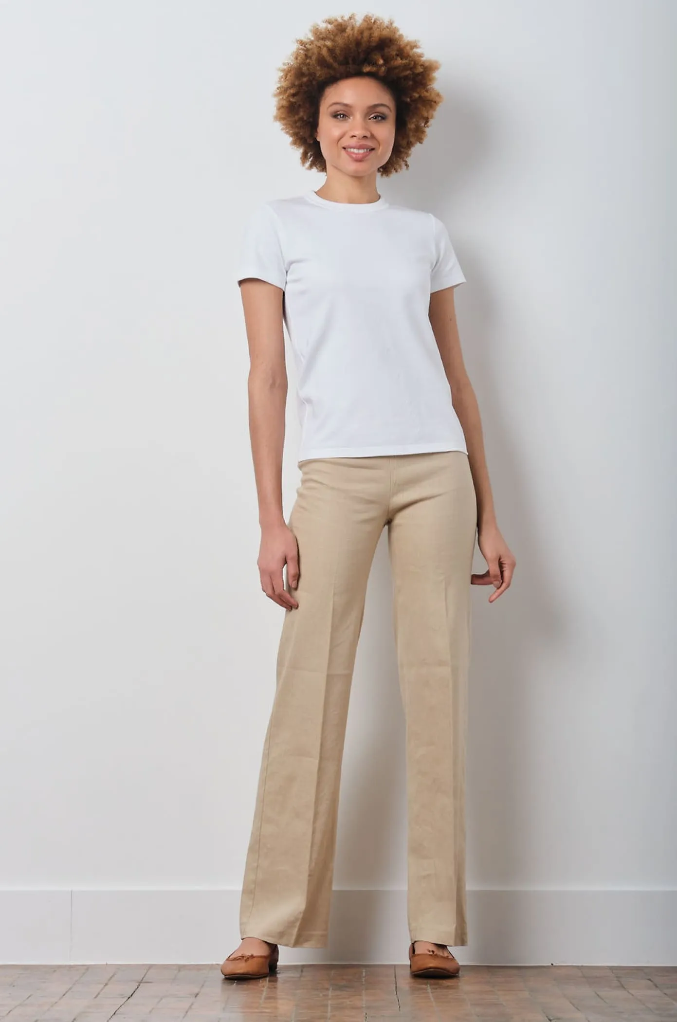 FLAVIA Linen Khaki sold by Avenue Montaigne