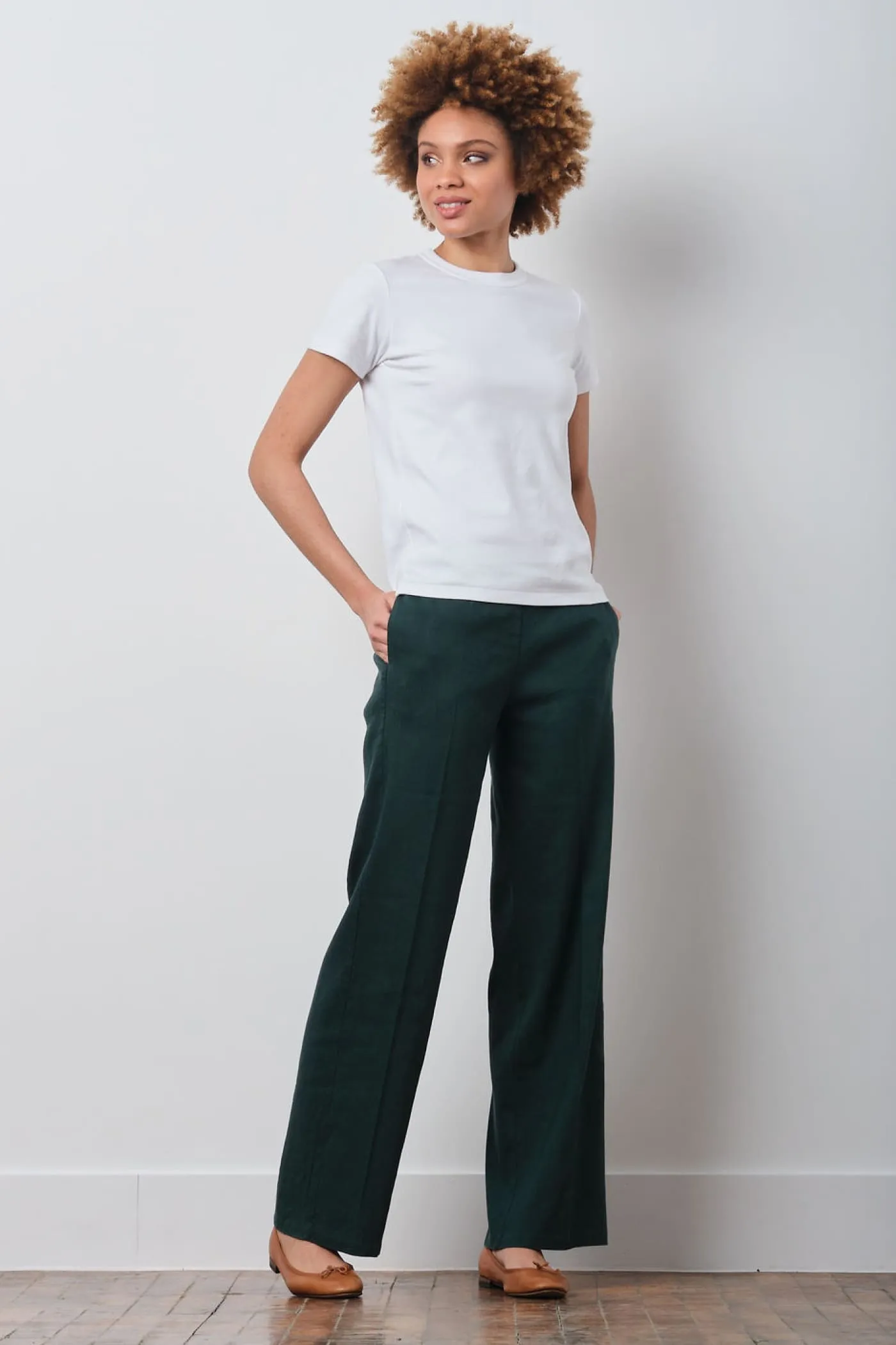 GEORGES Linen Teal sold by Avenue Montaigne