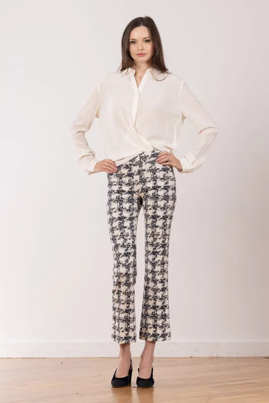 LEO Boucle Houndstooth Navy sold by Avenue Montaigne