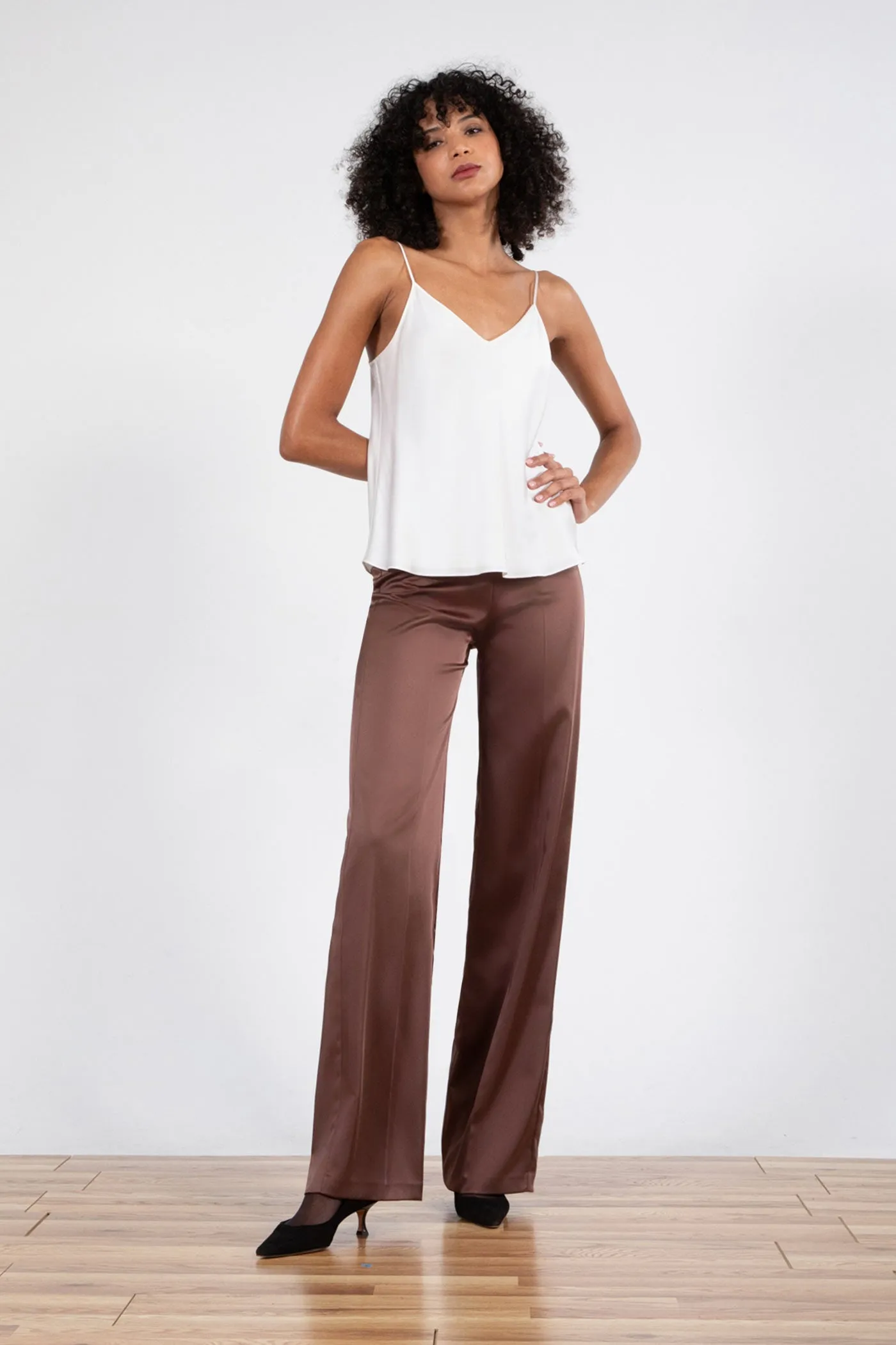 FLAVIA Satin Ebano sold by Avenue Montaigne