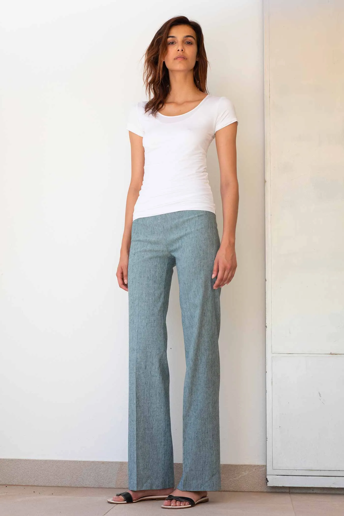 FLAVIA Linen Spruce sold by Avenue Montaigne