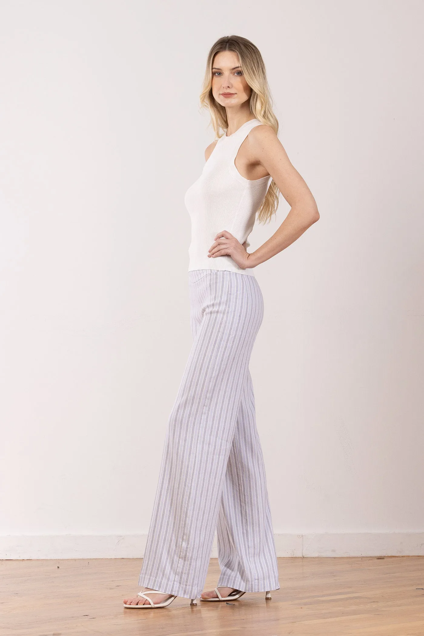 FLAVIA Linen Stripes Grey/Blue sold by Avenue Montaigne product image thumbnail 2