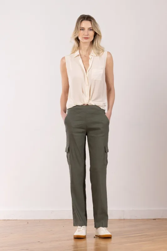 KOOL Linen Olive Green sold by Avenue Montaigne