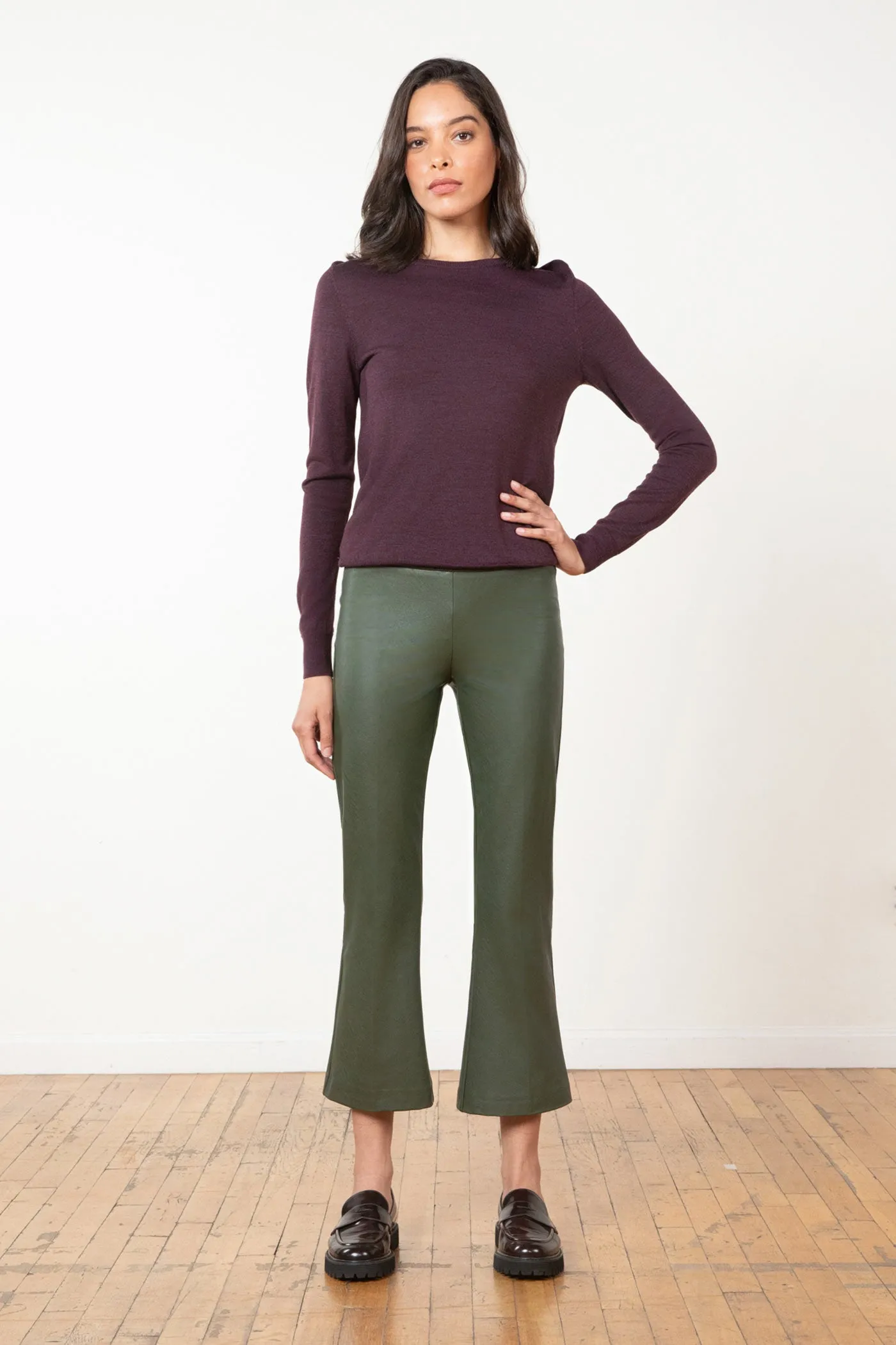 LEO Pleather Olive Green sold by Avenue Montaigne