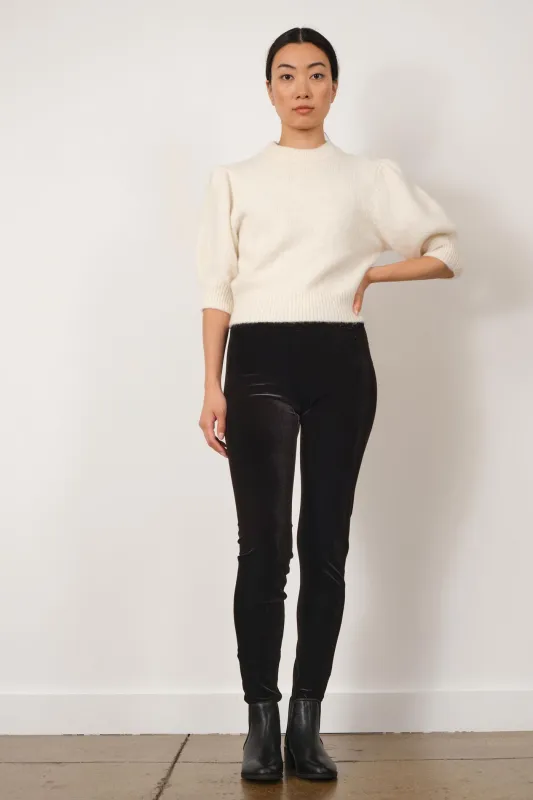 PULL ON SKINNY Velvet Black sold by Avenue Montaigne