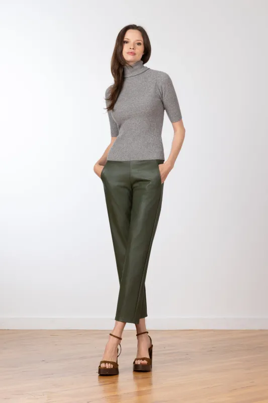 JOAN Pleather Olive Green sold by Avenue Montaigne