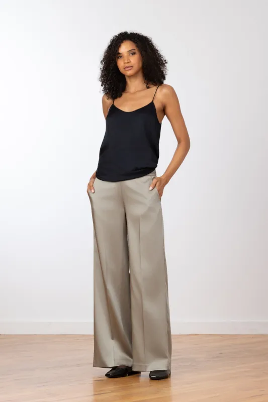 CARLA Satin Olive Green sold by Avenue Montaigne