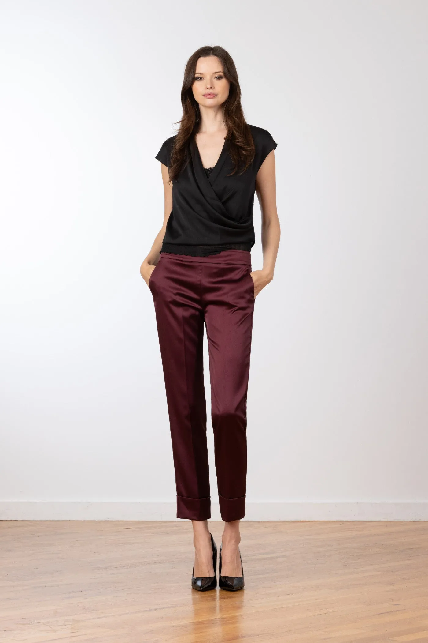 BEN Satin Scarlet sold by Avenue Montaigne