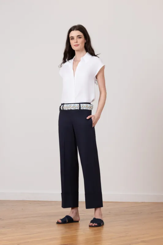 COSMO Cotton Stretch Navy sold by Avenue Montaigne
