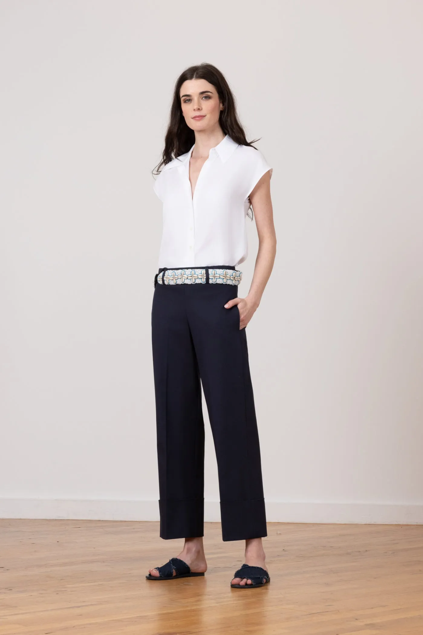 COSMO Cotton Stretch Navy sold by Avenue Montaigne