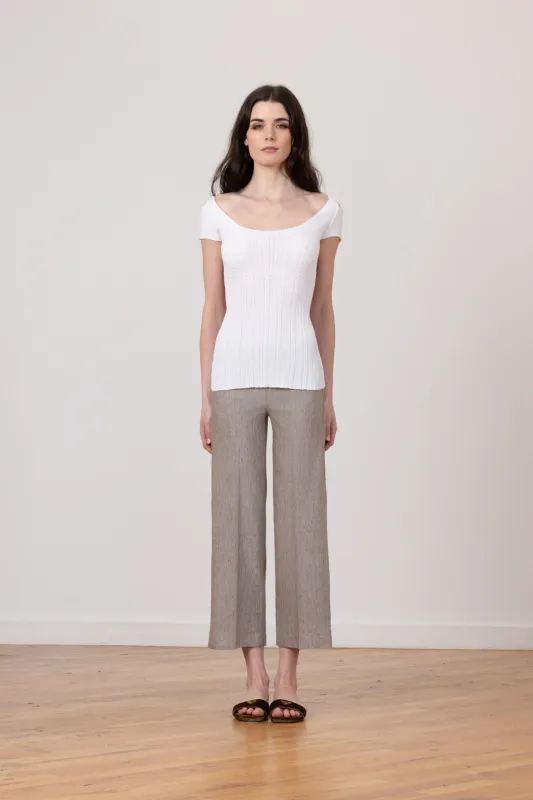 ALEX Linen Denim Mushroom sold by Avenue Montaigne
