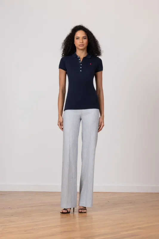 FLAVIA Linen Stripes Blue sold by Avenue Montaigne