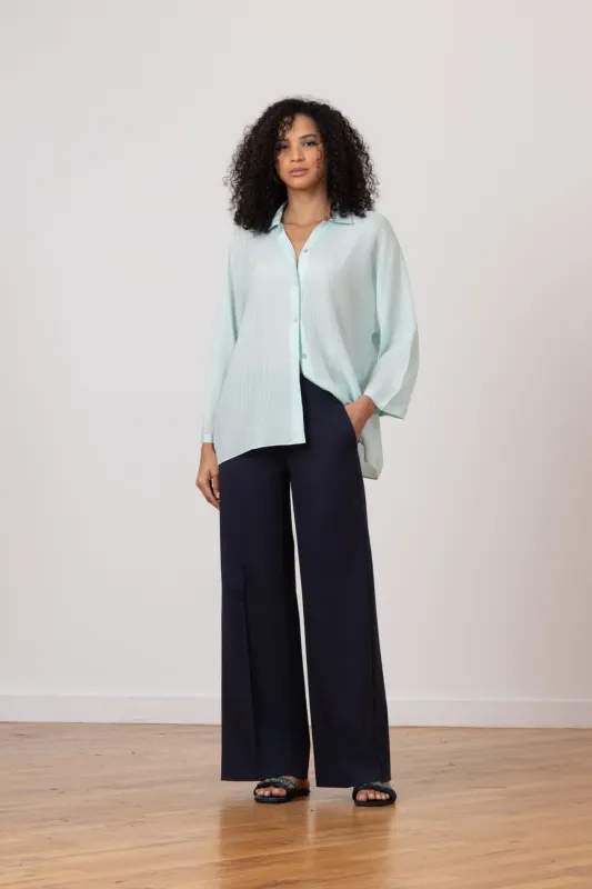 CARLA Cotton Stretch Navy sold by Avenue Montaigne