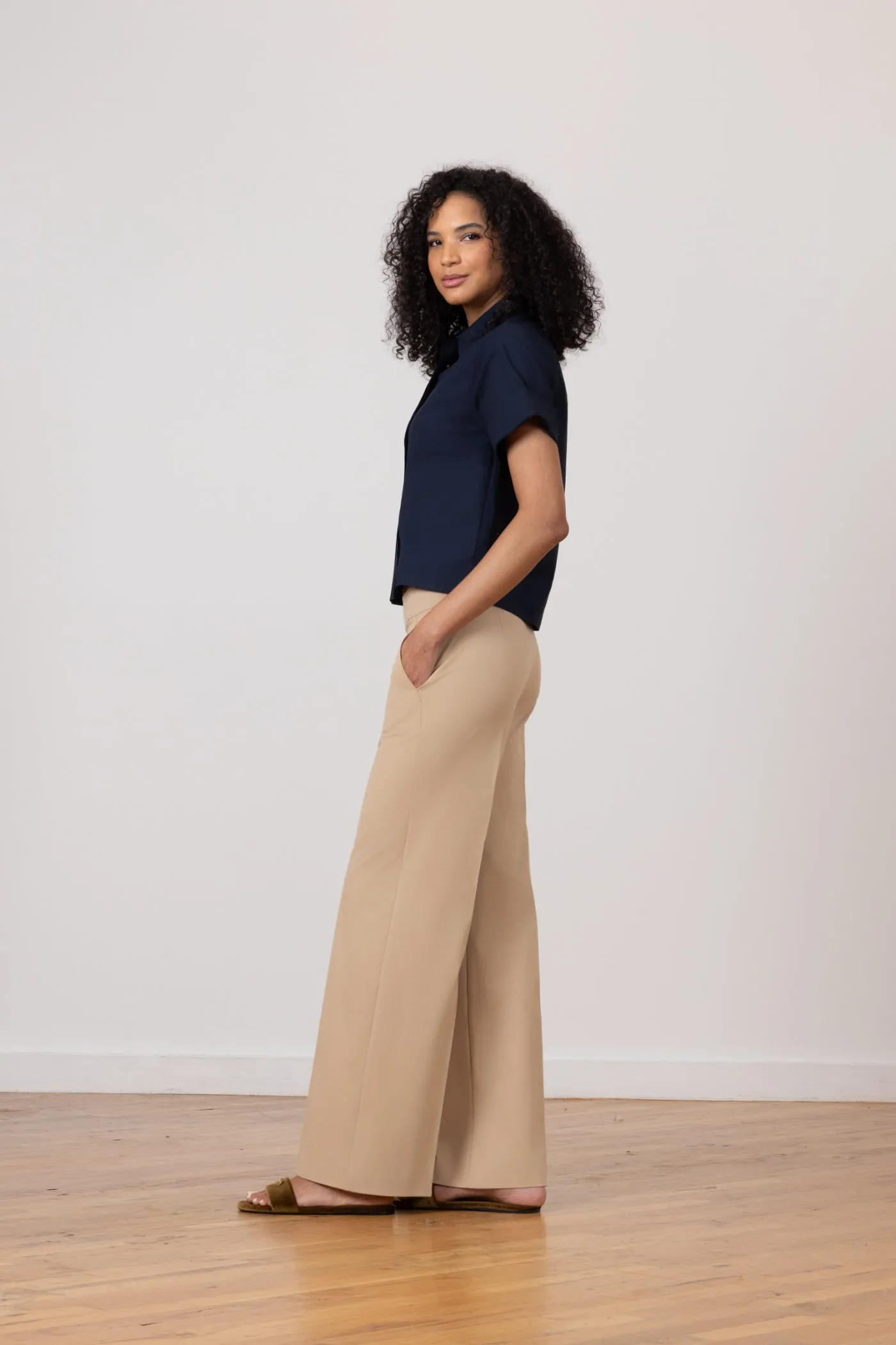 CARLA Cotton Stretch Khaki sold by Avenue Montaigne product image thumbnail 3